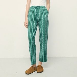 American Vintage therese green pattern straight leg pants size medium pre-owned